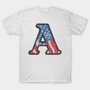 American Embroidered Font T-Shirt